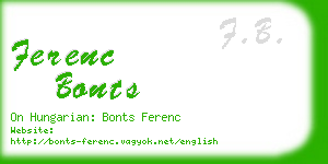 ferenc bonts business card